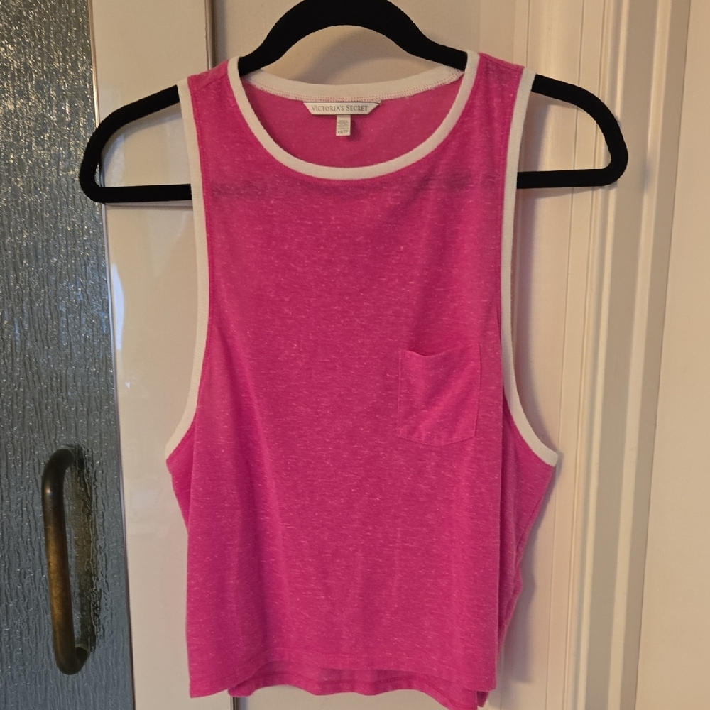Victoria's Secret Fuchsia Tank Top with White Trim